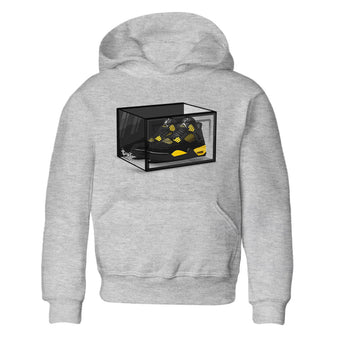 Air Jordan 4 Thunder Sneaker Match Tees Shoe Box Sneaker Tees Air Jordan 4 Retro Thunder Tee Kids Shirts Heather Grey 2