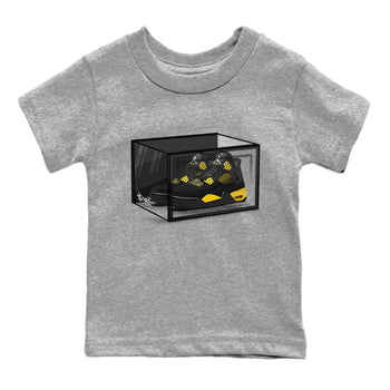 Air Jordan 4 Thunder Sneaker Match Tees Shoe Box Sneaker Tees Air Jordan 4 Retro Thunder Tee Kids Shirts Heather Grey 2
