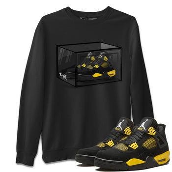 Air Jordan 4 Thunder Sneaker Match Tees Shoe Box Sneaker Tees Air Jordan 4 Retro Thunder Tee Unisex Shirts Black 1