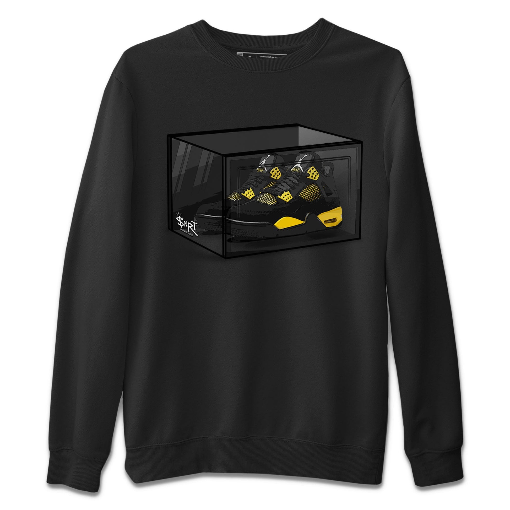 Air Jordan 4 Thunder Sneaker Match Tees Shoe Box Sneaker Tees Air Jordan 4 Retro Thunder Tee Unisex Shirts Black 2
