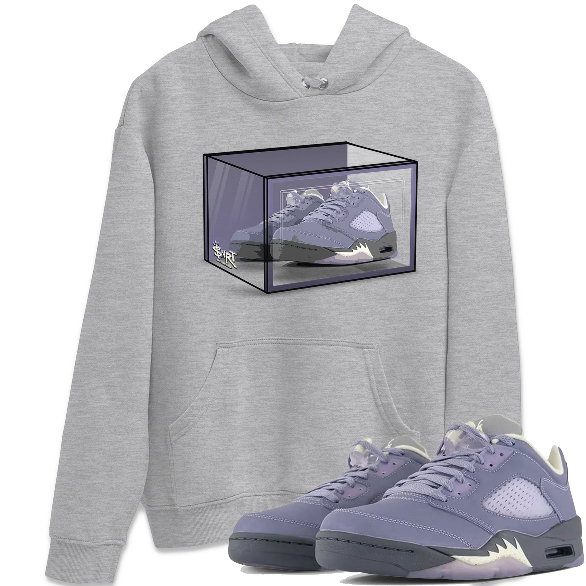 Air Jordan 5 Indigo Haze Sneaker Match Tees Shoe Box Sneaker Tees 5s Indigo Haze Sneaker Release Tees Unisex Shirts Heather Grey 1