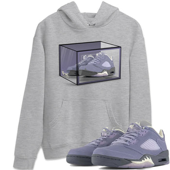 Air Jordan 5 Indigo Haze Sneaker Match Tees Shoe Box Sneaker Tees 5s Indigo Haze Sneaker Release Tees Unisex Shirts Heather Grey 1