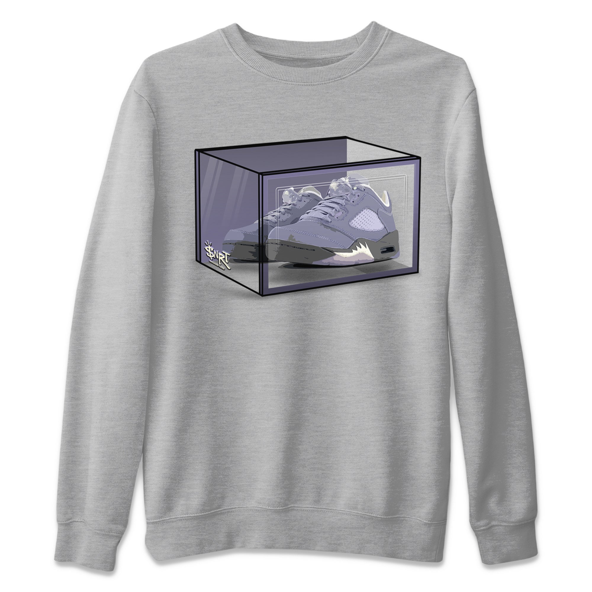 Air Jordan 5 Indigo Haze Sneaker Match Tees Shoe Box Sneaker Tees 5s Indigo Haze Sneaker Release Tees Unisex Shirts Heather Grey 2