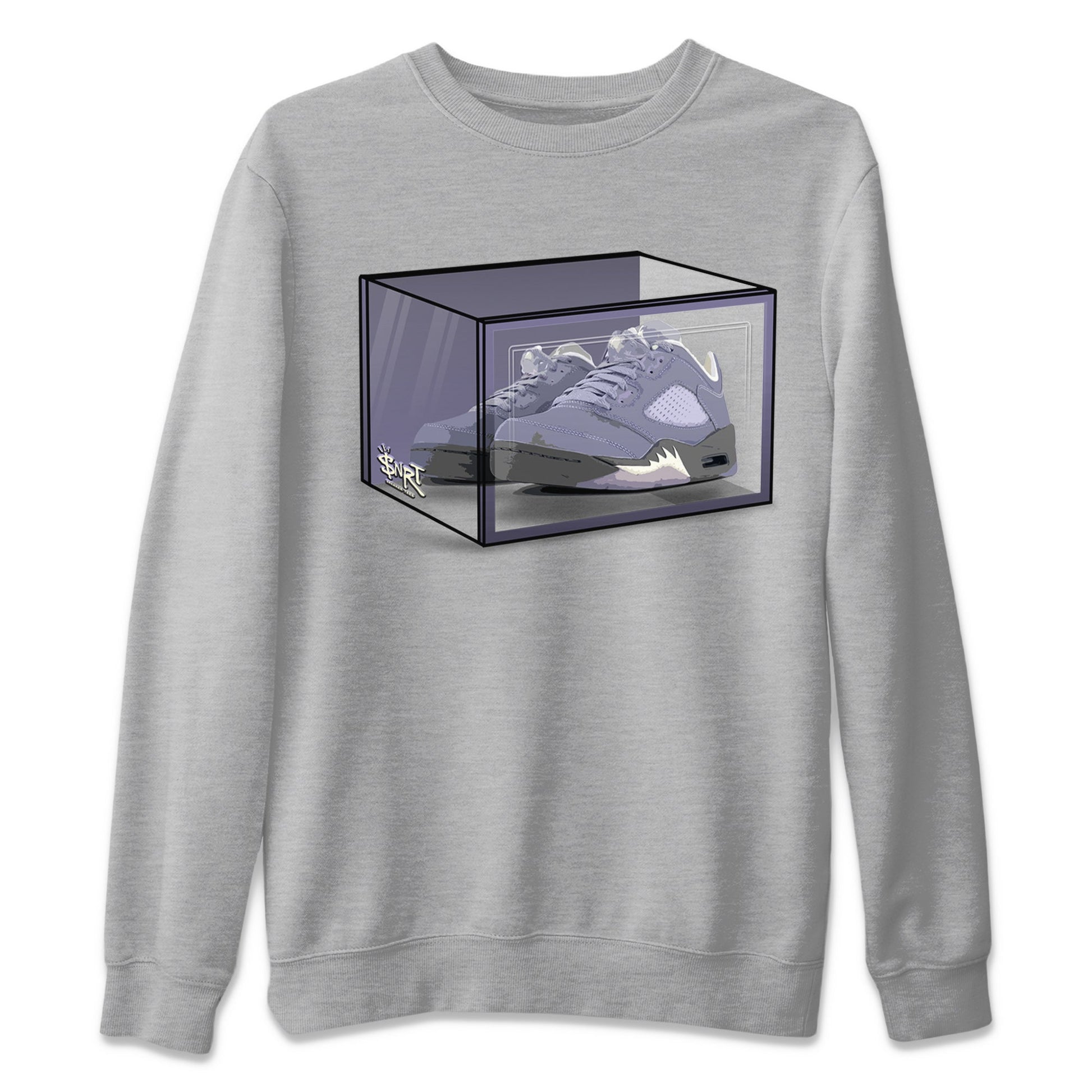 Air Jordan 5 Indigo Haze Sneaker Match Tees Shoe Box Sneaker Tees 5s Indigo Haze Sneaker Release Tees Unisex Shirts Heather Grey 2