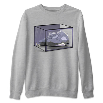 Air Jordan 5 Indigo Haze Sneaker Match Tees Shoe Box Sneaker Tees 5s Indigo Haze Sneaker Release Tees Unisex Shirts Heather Grey 2