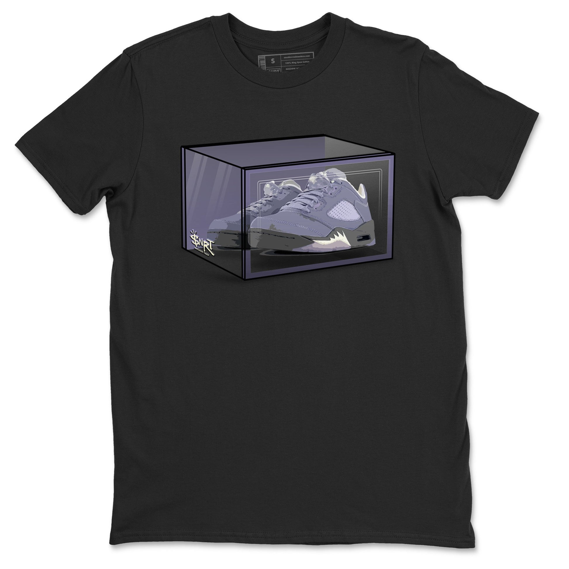 Air Jordan 5 Indigo Haze Sneaker Match Tees Shoe Box Sneaker Tees 5s Indigo Haze Sneaker Release Tees Unisex Shirts Black 2