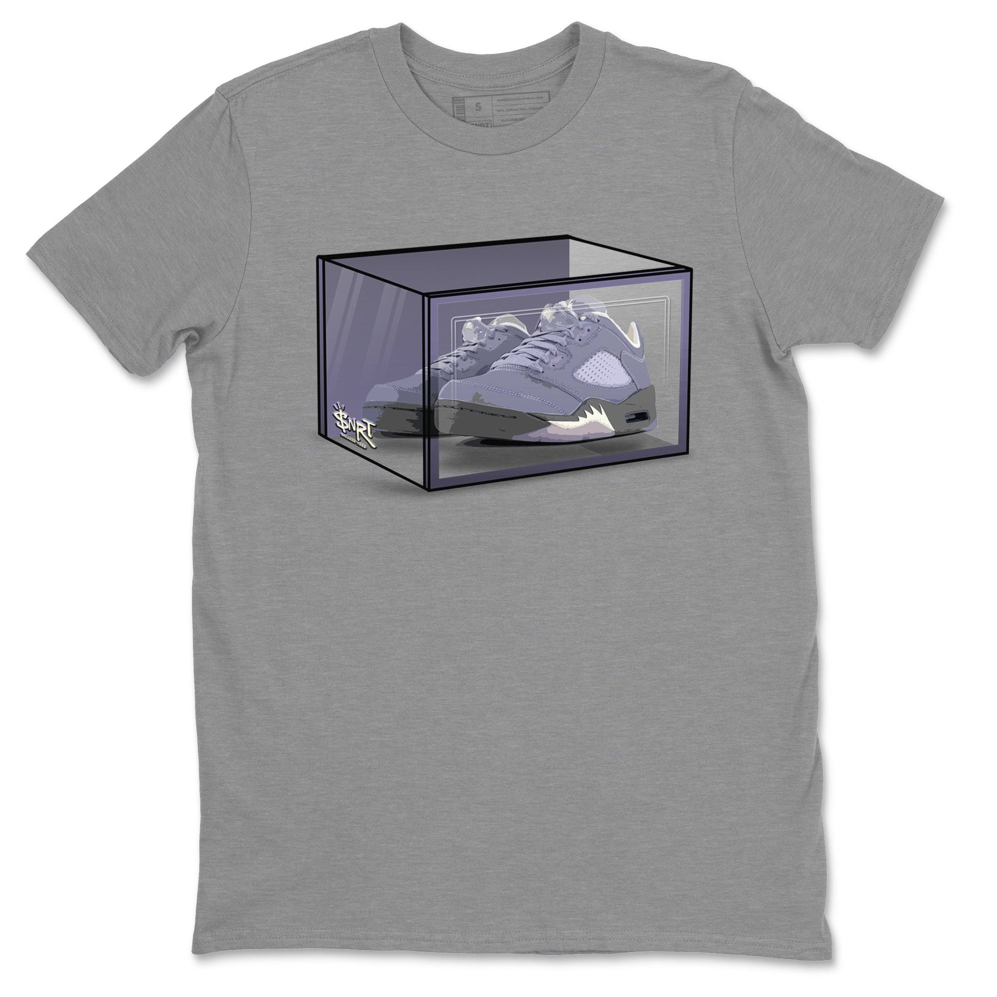 Air Jordan 5 Indigo Haze Sneaker Match Tees Shoe Box Sneaker Tees 5s Indigo Haze Sneaker Release Tees Unisex Shirts Heather Grey 2