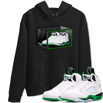 AJ5 Retro Lucky Green shirt to match jordans Shoe Box sneaker tees Air Jordan 5 Retro Lucky Green SNRT Sneaker Tees Casual Crew Neck T-Shirt Unisex Black 1 T-Shirt