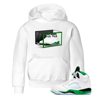 AJ5 Retro Lucky Green shirt to match jordans Shoe Box sneaker tees Air Jordan 5 Retro Lucky Green SNRT Sneaker Tees Casual Crew Neck T-Shirt Baby Toddler White 1 T-Shirt