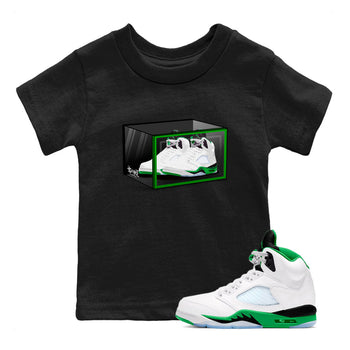 AJ5 Retro Lucky Green shirt to match jordans Shoe Box sneaker tees Air Jordan 5 Retro Lucky Green SNRT Sneaker Tees Casual Crew Neck T-Shirt Baby Toddler Black 1 T-Shirt