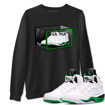 AJ5 Retro Lucky Green shirt to match jordans Shoe Box sneaker tees Air Jordan 5 Retro Lucky Green SNRT Sneaker Tees Casual Crew Neck T-Shirt Unisex Black 1 T-Shirt