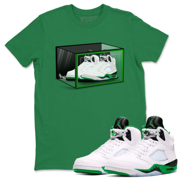 AJ5 Retro Lucky Green shirt to match jordans Shoe Box sneaker tees Air Jordan 5 Retro Lucky Green SNRT Sneaker Tees Casual Crew Neck T-Shirt Unisex Kelly Green 1 T-Shirt