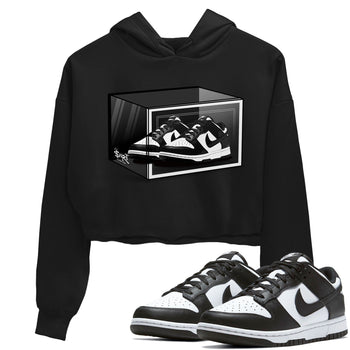 Dunk Panda shirt to match jordans Shoe Box sneaker tees Dunk Panda SNRT Sneaker Release Tees Black 1 Crop T-Shirt