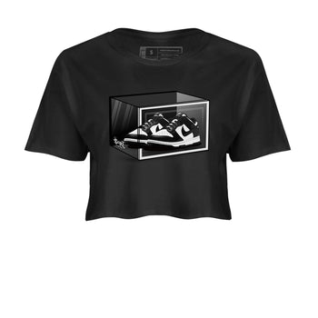 Dunk Panda shirt to match jordans Shoe Box sneaker tees Dunk Panda SNRT Sneaker Release Tees Black 2 Crop T-Shirt
