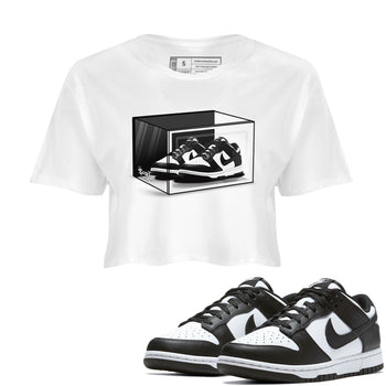 Dunk Panda shirt to match jordans Shoe Box sneaker tees Dunk Panda SNRT Sneaker Release Tees White 1 Crop T-Shirt