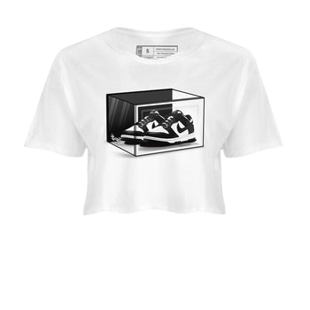 Dunk Panda shirt to match jordans Shoe Box sneaker tees Dunk Panda SNRT Sneaker Release Tees White 2 Crop T-Shirt