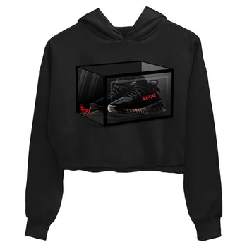 Adidas Yeezy Boost 350 V2 Bred shirt to match jordans Shoe Box sneaker tees Yeezy 350 Bred SNRT Sneaker Release Tees Black 2 Crop T-Shirt