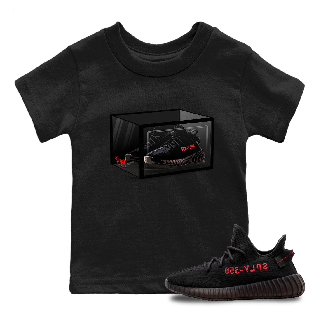 adidas yeezy boost 350 v2 box Yeezy Boost 350 Bred | Shoe Box Kids T-Shirt