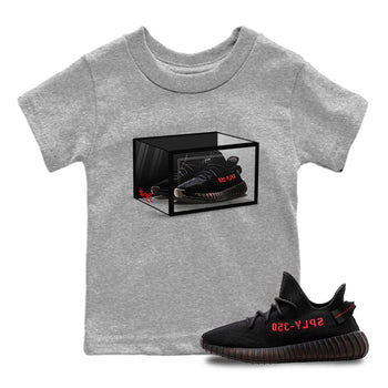 Adidas Yeezy Boost 350 V2 Bred shirt to match jordans Shoe Box sneaker tees Yeezy 350 Bred SNRT Sneaker Release Tees Baby Toddler Heather Grey 1 T-Shirt