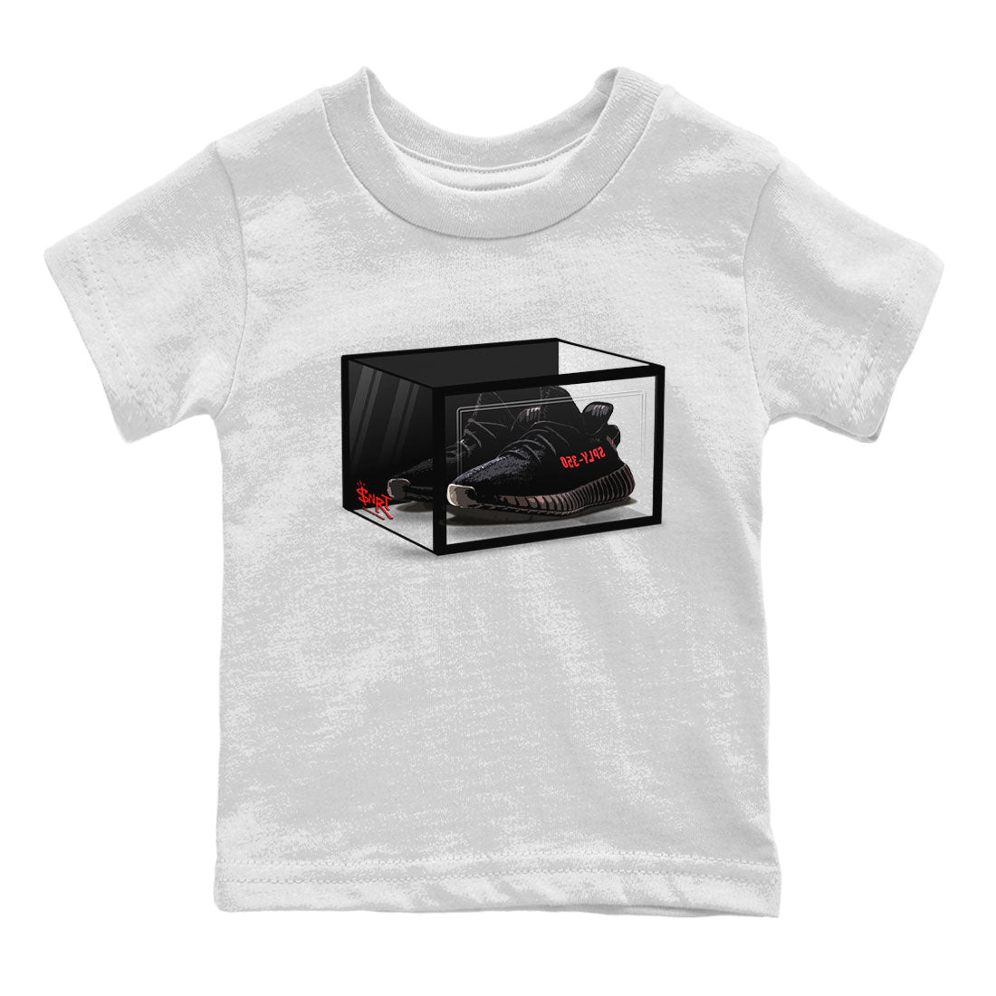 Adidas Yeezy Boost 350 V2 Bred shirt to match jordans Shoe Box sneaker tees Yeezy 350 Bred SNRT Sneaker Release Tees Baby Toddler White 2 T-Shirt