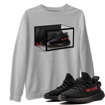 Adidas Yeezy Boost 350 V2 Bred shirt to match jordans Shoe Box sneaker tees Yeezy 350 Bred SNRT Sneaker Release Tees Unisex Heather Grey 1 T-Shirt