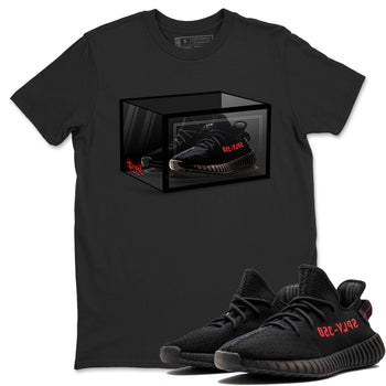 Adidas Yeezy Boost 350 V2 Bred shirt to match jordans Shoe Box sneaker tees Yeezy 350 Bred SNRT Sneaker Release Tees Unisex Black 1 T-Shirt
