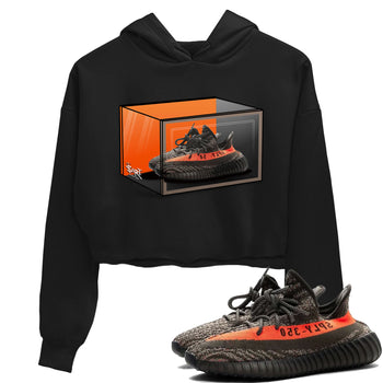 Yeezy 350 Carbon Beluga shirt to match jordans Shoe Box sneaker tees Yeezy Boost 350 Carbon Beluga SNRT Sneaker Release Tees Black 1 Crop T-Shirt