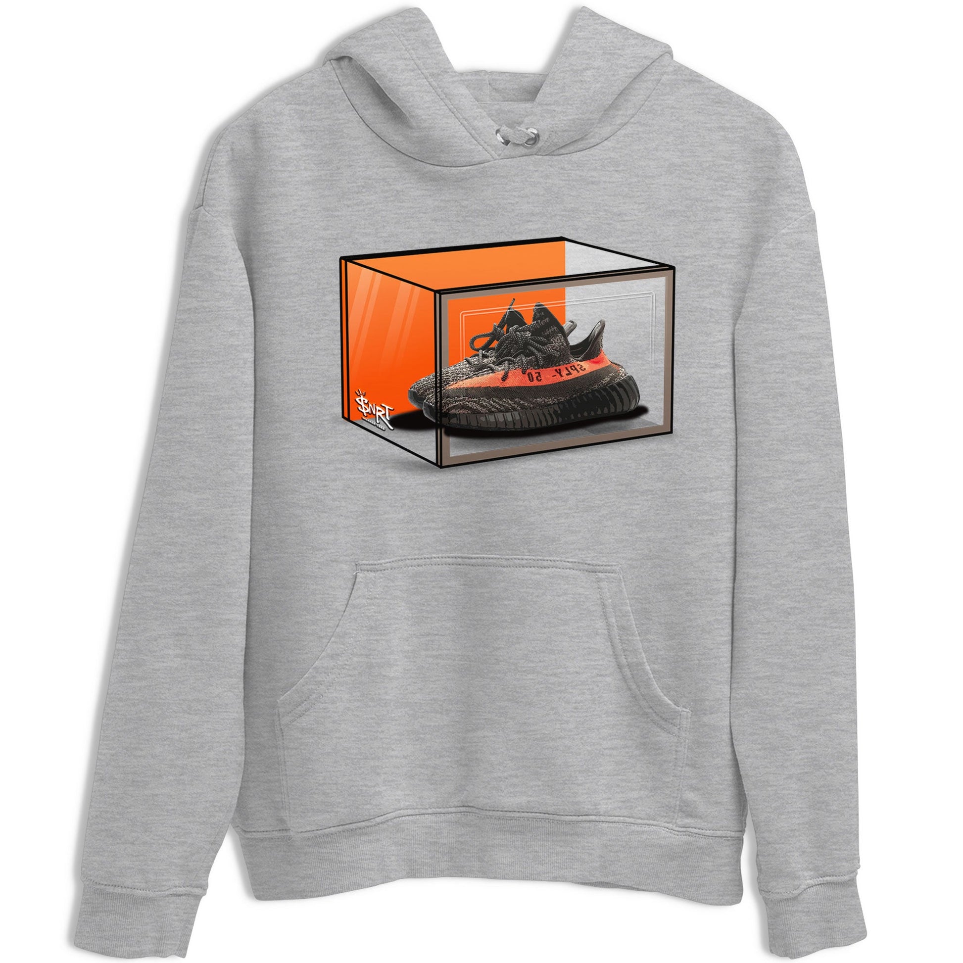 Yeezy 350 Carbon Beluga shirt to match jordans Shoe Box sneaker tees Yeezy Boost 350 Carbon Beluga SNRT Sneaker Release Tees Unisex Heather Grey 2 T-Shirt