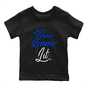 Air Jordan 1 Royal Reimagined shirt to match jordans Shoe Game Lit Shoe Lace sneaker tees Air Jordan 1 High OG Royal Reimagined SNRT Sneaker Release Tees Baby Toddler Black 2 T-Shirt