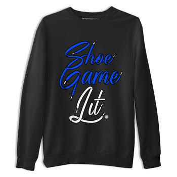 Air Jordan 1 Royal Reimagined shirt to match jordans Shoe Game Lit Shoe Lace sneaker tees Air Jordan 1 High OG Royal Reimagined SNRT Sneaker Release Tees Unisex Black 2 T-Shirt