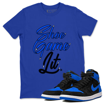 Air Jordan 1 Royal Reimagined shirt to match jordans Shoe Game Lit Shoe Lace sneaker tees Air Jordan 1 High OG Royal Reimagined SNRT Sneaker Release Tees Unisex Royal Blue 1 T-Shirt