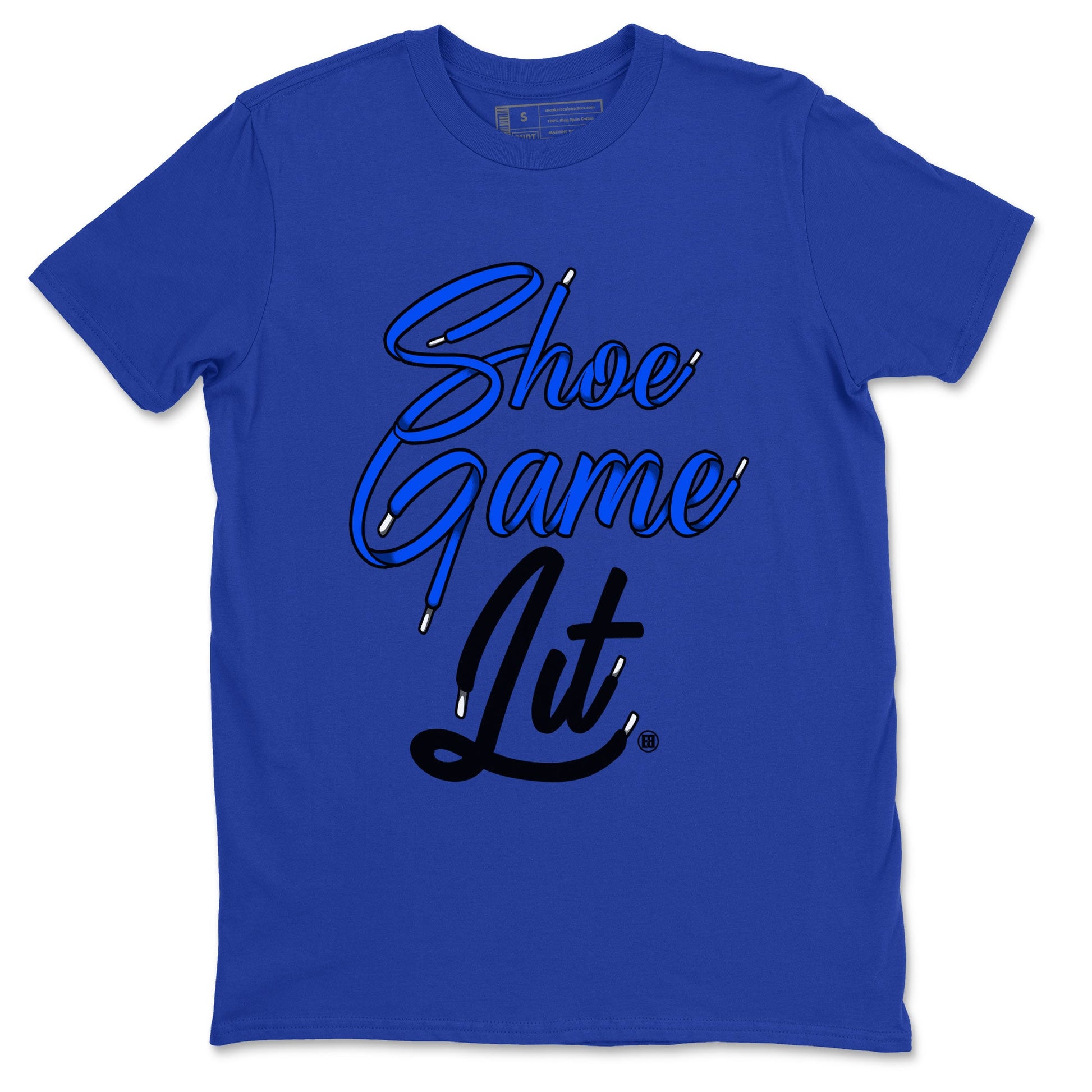 Air Jordan 1 Royal Reimagined shirt to match jordans Shoe Game Lit Shoe Lace sneaker tees Air Jordan 1 High OG Royal Reimagined SNRT Sneaker Release Tees Unisex Royal Blue 2 T-Shirt