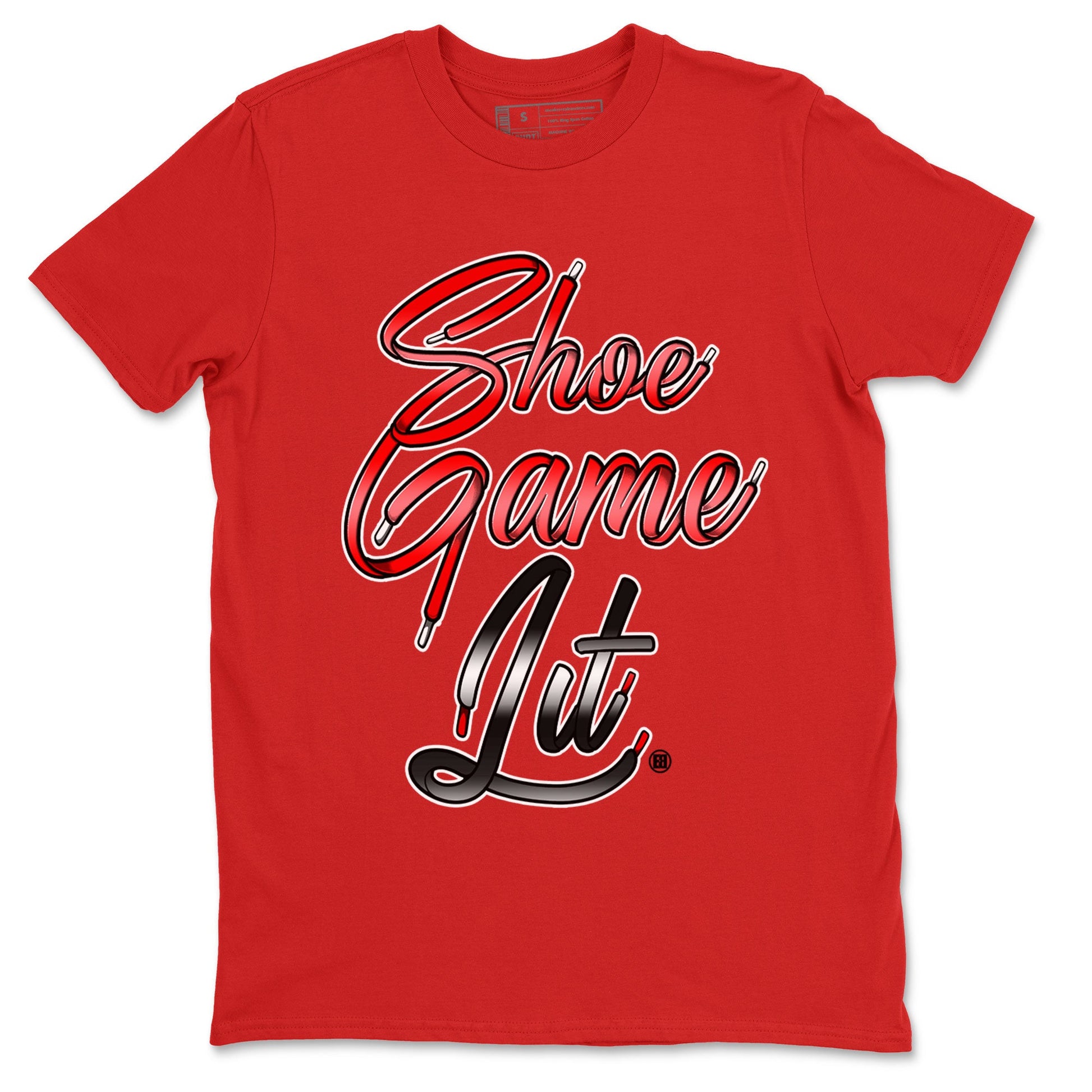 Air Jordan 1 Satin Bred Sneaker Match Tees Shoe Game Lit Shoe Lace Sneaker Tees Air Jordan 1 Satin Bred SNRT Sneaker Release Tees Short Sleeve T-Shirt Red 2
