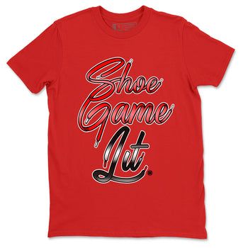 Air Jordan 1 Satin Bred Sneaker Match Tees Shoe Game Lit Shoe Lace Sneaker Tees Air Jordan 1 Satin Bred SNRT Sneaker Release Tees Short Sleeve T-Shirt Red 2