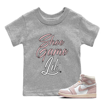 Air Jordan 1 Washed Pink Shoe Game Lit Shoe Lace Baby and Kids Sneaker Tees Air Jordan 1 High OG WMNS Washed Pink Kids Sneaker Tees Size Chart
