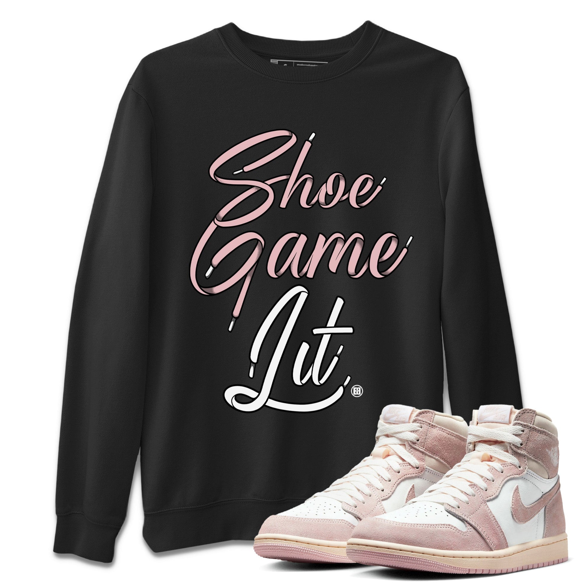 Air Jordan 1 Washed Pink Shoe Game Lit Shoe Lace Crew Neck Sneaker Tees Air Jordan 1 High OG WMNS Washed Pink Sneaker T-Shirts Washing and Care Tip
