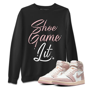 Air Jordan 1 Washed Pink Shoe Game Lit Shoe Lace Crew Neck Sneaker Tees Air Jordan 1 High OG WMNS Washed Pink Sneaker T-Shirts Washing and Care Tip