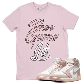 Air Jordan 1 Washed Pink Shoe Game Lit Shoe Lace Crew Neck Sneaker Tees Air Jordan 1 High OG WMNS Washed Pink Sneaker T-Shirts Size Chart