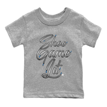 Air Jordan 11 White Cement Sneaker Match Tees Shoe Game Lit Shoe Lace Sneaker Tees Air Jordan 11 Cement Grey Sneaker Release Tees Kids Shirts Heather Grey 2