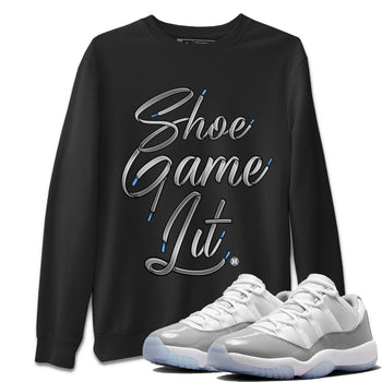 Air Jordan 11 White Cement Sneaker Match Tees Shoe Game Lit Shoe Lace Sneaker Tees Air Jordan 11 Cement Grey Sneaker Release Tees Unisex Shirts Black 1