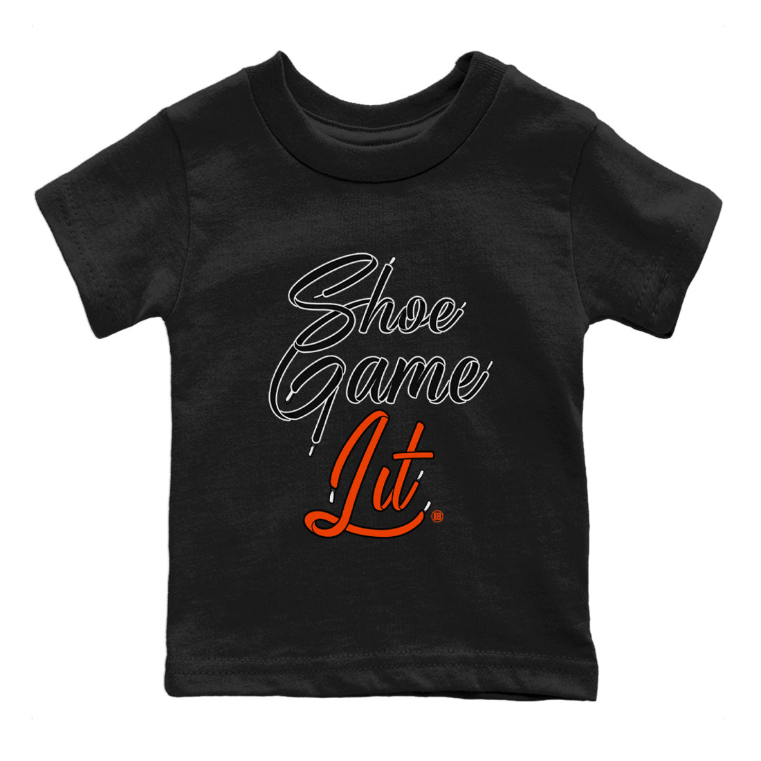 Air Jordan 12 Brilliant Orange Shoe Game Lit Shoe Lace Baby and Kids Sneaker Tees Air Jordan 12 Brilliant Orange Kids Sneaker Tees Washing and Care Tip