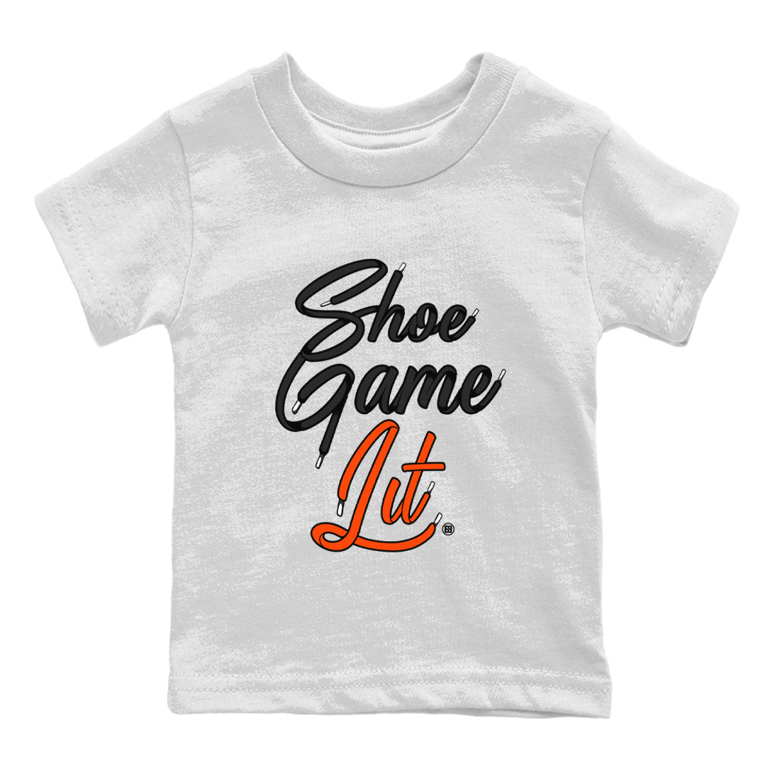 Air Jordan 12 Brilliant Orange Sneaker Match Tees Shoe Game Lit Shoe Lace Sneaker Tees 12s Brilliant Orange Tee Kids Shirts White 2
