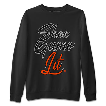 Air Jordan 12 Brilliant Orange Sneaker Match Tees Shoe Game Lit Shoe Lace Sneaker Tees 12s Brilliant Orange Tee Unisex Shirts Black 2