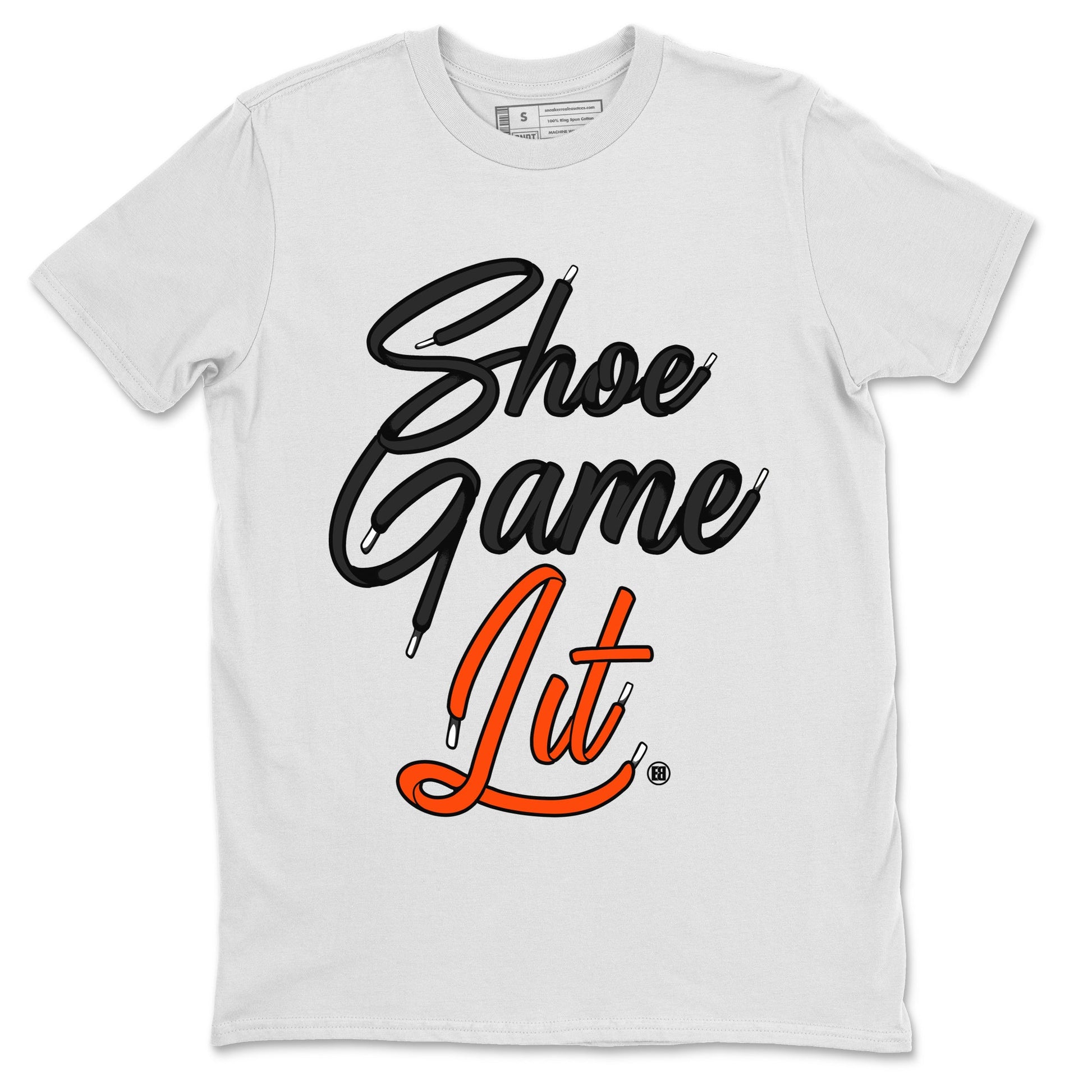 Air Jordan 12 Brilliant Orange Sneaker Match Tees Shoe Game Lit Shoe Lace Sneaker Tees 12s Brilliant Orange Tee Unisex Shirts White 2
