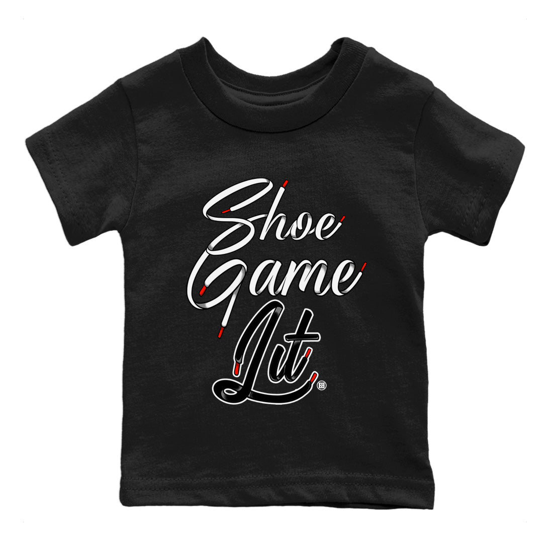 Air Jordan 13 Black Flint Shoe Game Lit Shoe Lace Baby and Kids Sneaker Tees Air Jordan 13 Black Flint Kids Sneaker Tees Washing and Care Tip