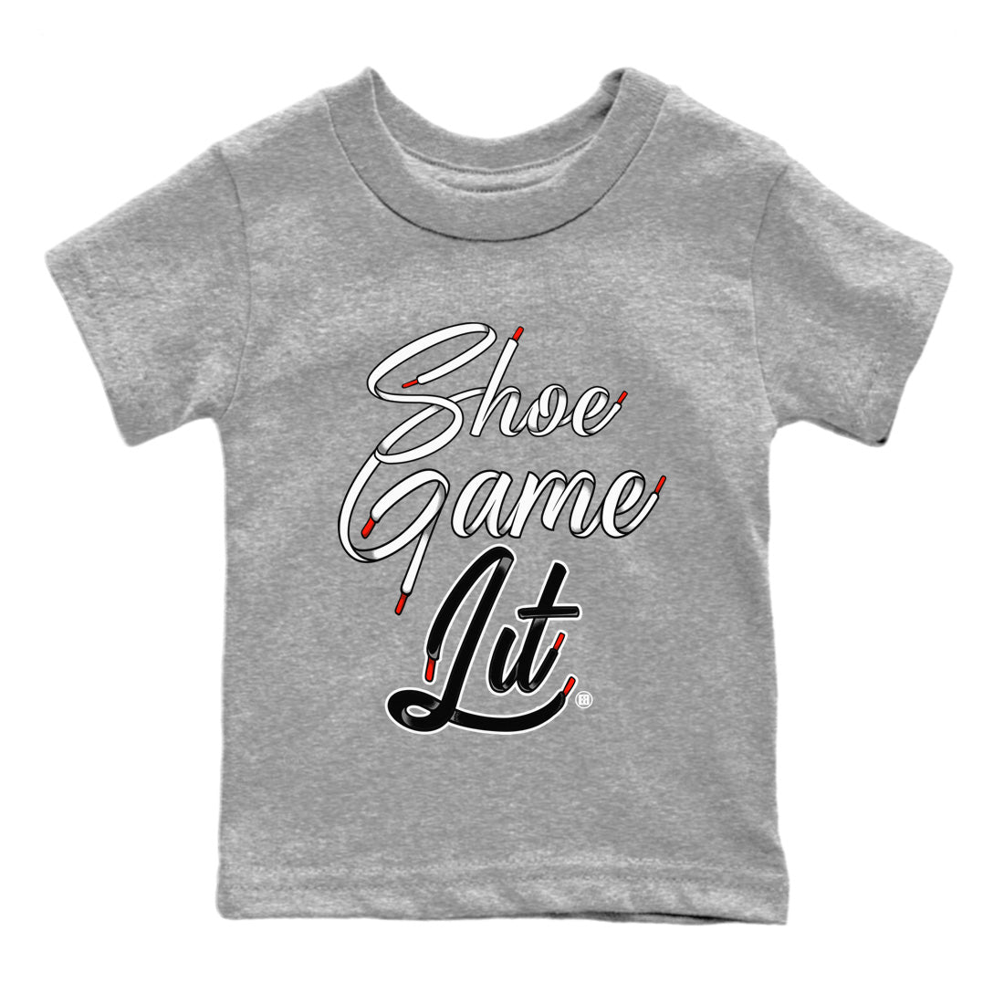 Air Jordan 13 Black Flint Sneaker Match Tees Shoe Game Lit Shoe Lace Sneaker Tees Air Jordan 13 Black Flint Sneaker Release Tees Kids Shirts Heather Grey 2