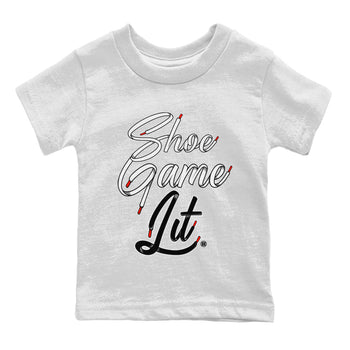 Air Jordan 13 Black Flint Sneaker Match Tees Shoe Game Lit Shoe Lace Sneaker Tees Air Jordan 13 Black Flint Sneaker Release Tees Kids Shirts White 2