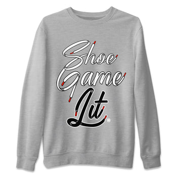 Air Jordan 13 Black Flint Sneaker Match Tees Shoe Game Lit Shoe Lace Sneaker Tees Air Jordan 13 Black Flint Sneaker Release Tees Unisex Shirts Heather Grey 2