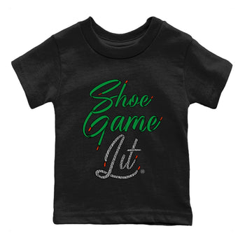 Air Jordan 3 Lucky Green Shoe Game Lit Shoe Lace Baby and Kids Sneaker Tees Air Jordan 3 Lucky Green Kids Sneaker Tees Washing and Care Tip