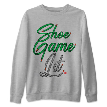Air Jordan 3 Lucky Green Sneaker Match Tees Shoe Game Lit Shoe Lace Sneaker Tees Air Jordan 3 Lucky Green Sneaker Release Tees Unisex Shirts Heather Grey 2